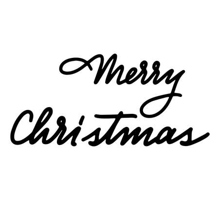 Handwritten phrase Merry Christmasのイラスト素材