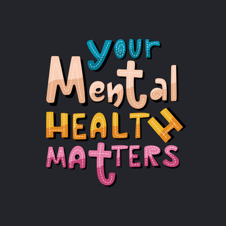 Your mental health matters lettering poster.のイラスト素材