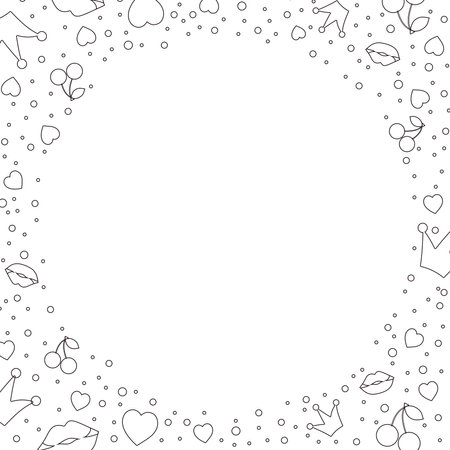 Template doodle round shape frame.のイラスト素材