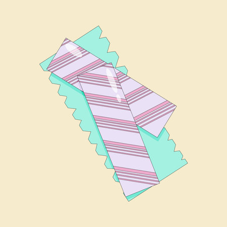 Opened chewing gum packaging with two gum platesのイラスト素材