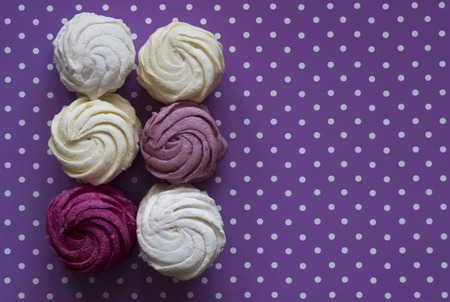 colored zephyr on a purple backgroundの写真素材