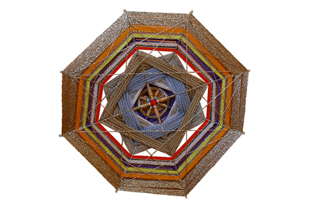 handmade mandala on a white backgroundの写真素材