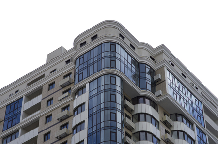 Miltie-storey high-rise building on a white backgroundの写真素材