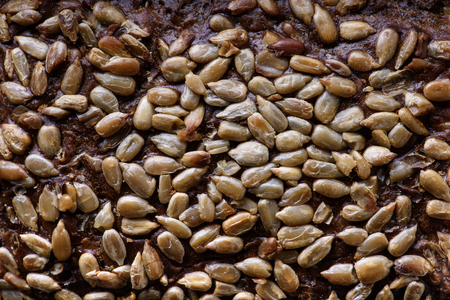 Artisan sourdough rye bread texture, bakery background. Close up, pattern.