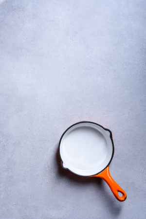 Kitchenware kitchen utensils, cooking background, frypan, top view, copy space.の写真素材