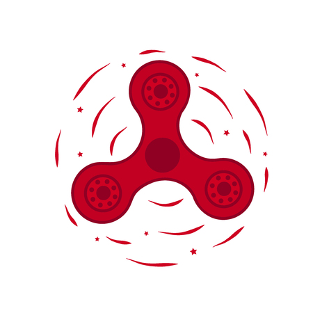 Rotating red spinner, vector illustrationのイラスト素材