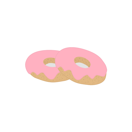 Two bread with pink icing illustrationのイラスト素材