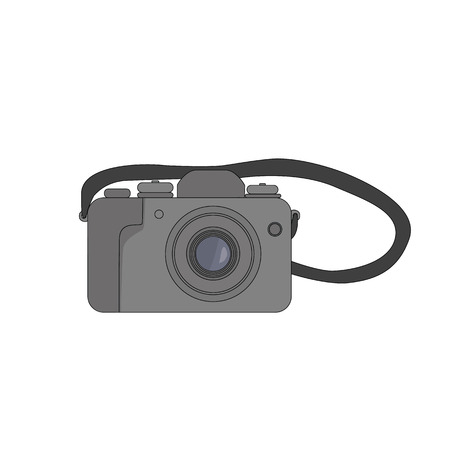 Digital camera on a white background, travel or hobby, vector illustrationのイラスト素材