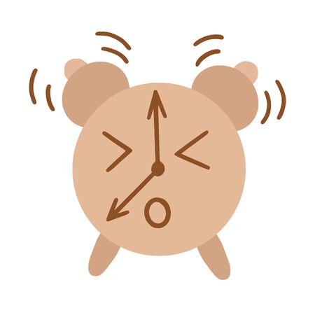 Kawaii style alarm clock, vector illustrationのイラスト素材