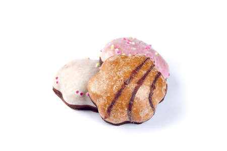 German gingerbread cookies Lebkuchen isolated on a white background