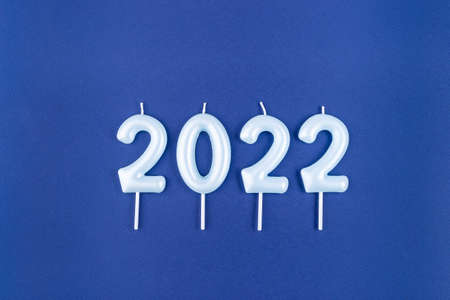 Number 2022 made from candles, New Year conceptの写真素材