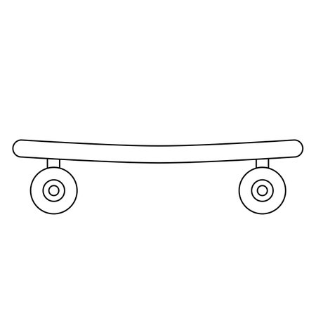 Skateboard, doodle style flat vector outline for coloring bookのイラスト素材