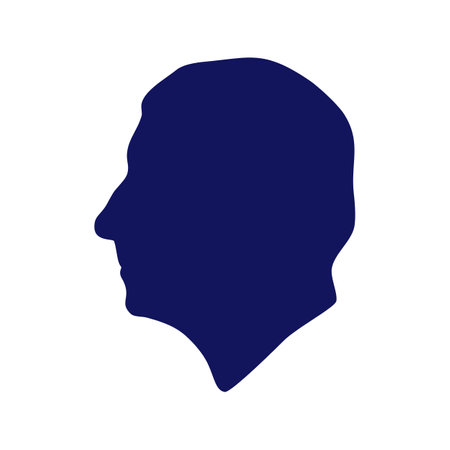 Silhouette of King Charles III, monarch head side view, vector Illustrationのイラスト素材