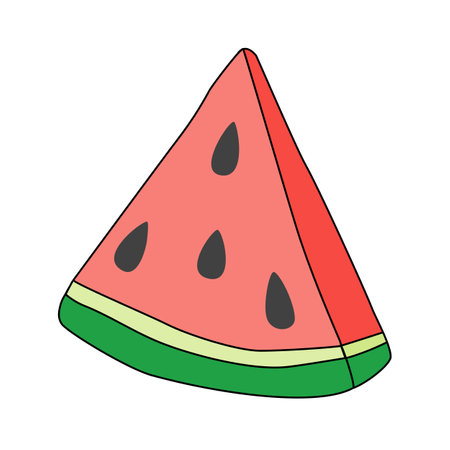 Fresh ripe watermelon triangle piece vector illustrationのイラスト素材