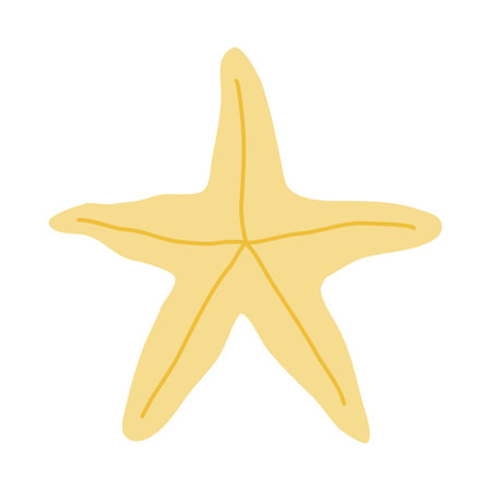 Yellow starfish, sea life design element, vectorのイラスト素材