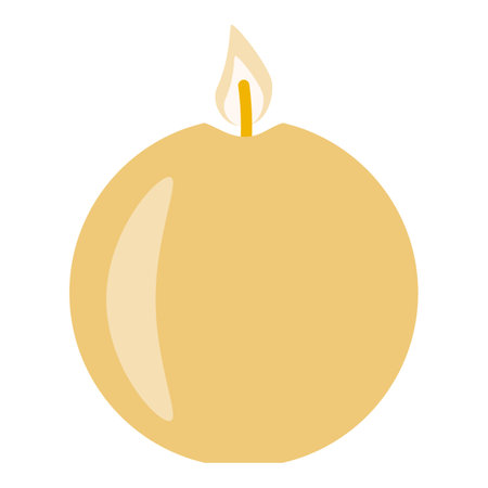 Minimalist round geometric shape candle, decor element, flat vectorのイラスト素材