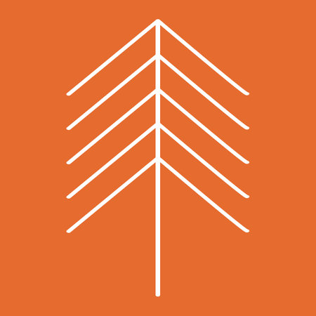 Simplified Christmas tree or pine silhouette, winter holidays design element, vectorのイラスト素材