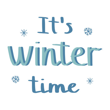 It is winter time hand drawn lettering typography, vectorのイラスト素材