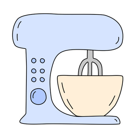 Stand food mixer, doodle style vectorのイラスト素材