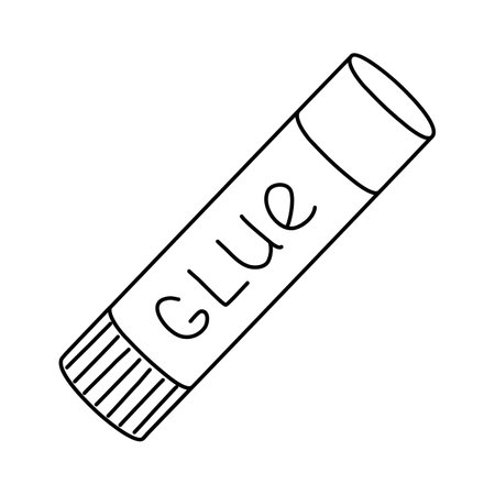 Glue stick tube, doodle style flat vector outline for coloring bookのイラスト素材