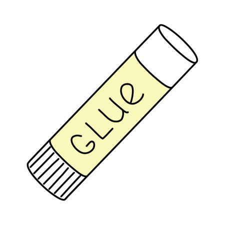 Glue stick tube, back to school concept, doodle style vectorのイラスト素材