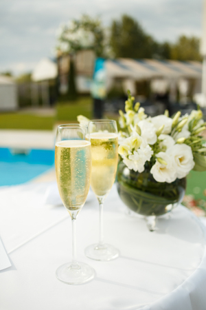 Glasses at the wedding ceremonyの写真素材