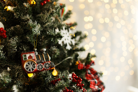 Details and objects of a beautiful Christmas interior. Place for text.の写真素材