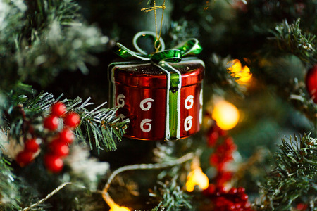 Details and objects of a beautiful Christmas interiorの写真素材