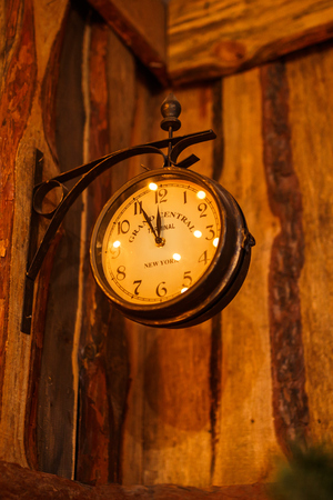 Minute before the new year on retro clockの写真素材