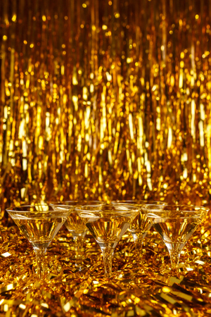 Glasses of champagne for the new year and christmasの写真素材
