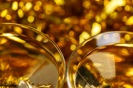 Two Glasses of champagne for the new year and christmasの写真素材