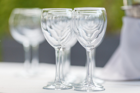 Glasses for wine and champagneの写真素材