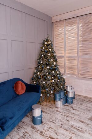 Beautiful Christmas Balls Hanged On The Christmas Tree Branchの写真素材