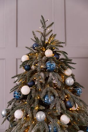 Details and objects of a beautiful Christmas interior. Place for text.の写真素材