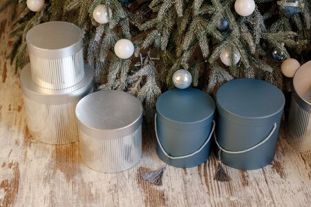 Boxes Of Presents Under The Christmas Treeの写真素材