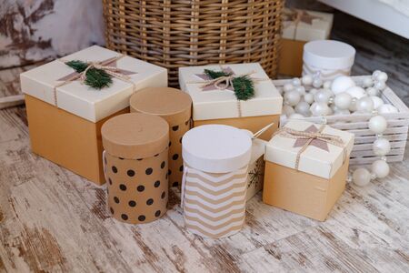 Boxes Of Presents Under The Christmas Treeの写真素材