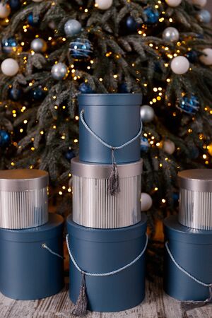 Boxes Of Presents Under The Christmas Treeの写真素材