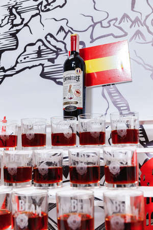 Fresh Negroni cocktails without orange zest, closeupのeditorial素材