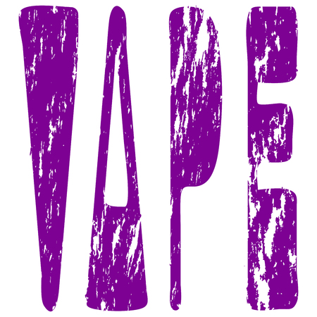 Vape - Inscription. Hand drawing, isolate, lettering, typography, font processing, scribble. For T-shirts, mugs, postcards, badges, etc.のイラスト素材