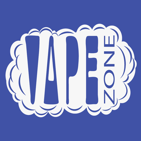 Vape zone. Inscription in a cloud of vapor from an electronic cigarette . Hand drawing, isolate, lettering, typography, font processing, scribble. For T-shirts, mugs, postcards, badges, etc.のイラスト素材