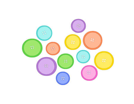 Multicolored buttons for clothes. Vector illustration on an white background