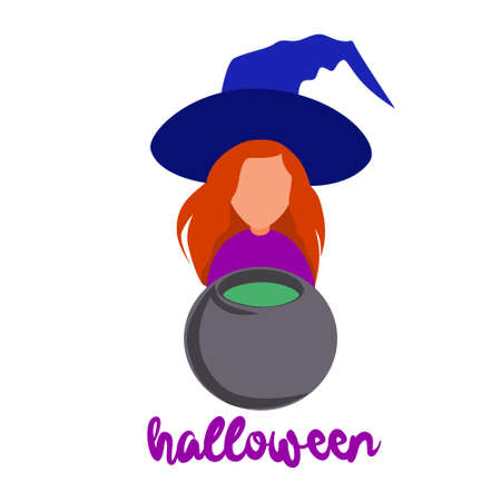 The little witch is preparing a potion.のイラスト素材