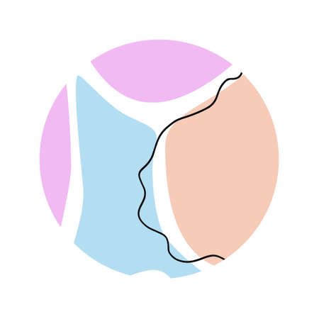 Abstract modern graphic elements of a circle. Background of flowing liquid shapes. Template for the design of a flyer, social networks, or presentation. Vector illustration.のイラスト素材