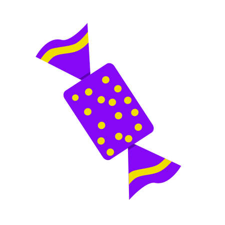 Sweet colored candy. Beautiful bright wrapper. For a banner. Vector illustration on a white isolated background.のイラスト素材