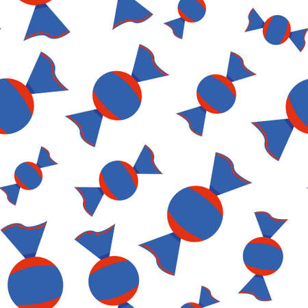 Seamless pattern of sweet round candies. Vector illustration isolated on a white background.のイラスト素材