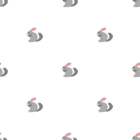 Seamless vector pattern with chinchilla on white background.のイラスト素材
