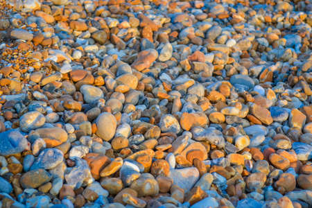 Brighton city, multi-coloured stone beachの写真素材