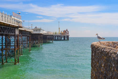 The metal structure of the pier in Brightonの写真素材