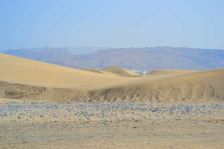 The Maspalomas Dunes are sand dunes located on the south coast of the island of Gran Canariaの写真素材