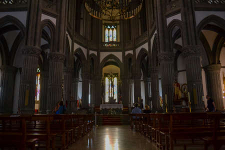 Las Palmas, Spain, 190921021: The Church of San Juan Bautista or Arucas Church, is a catholic temple located on the old town of Arucas, in Gran Canaria, Canary Islandsのeditorial素材